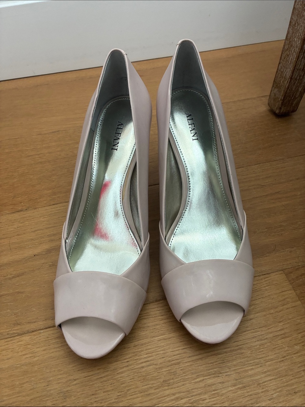 Alfani Blush Peep-Toe Leather Heels